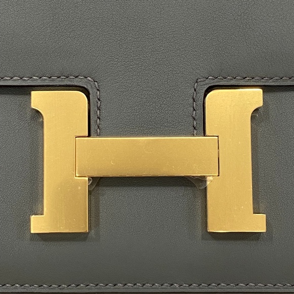 2023 Hermès CONSTANCE 18 MINI MIRROR GREY GRIS MEYER VEAU SWIFT LEATHER BAG GHW - Picture 7 of 16